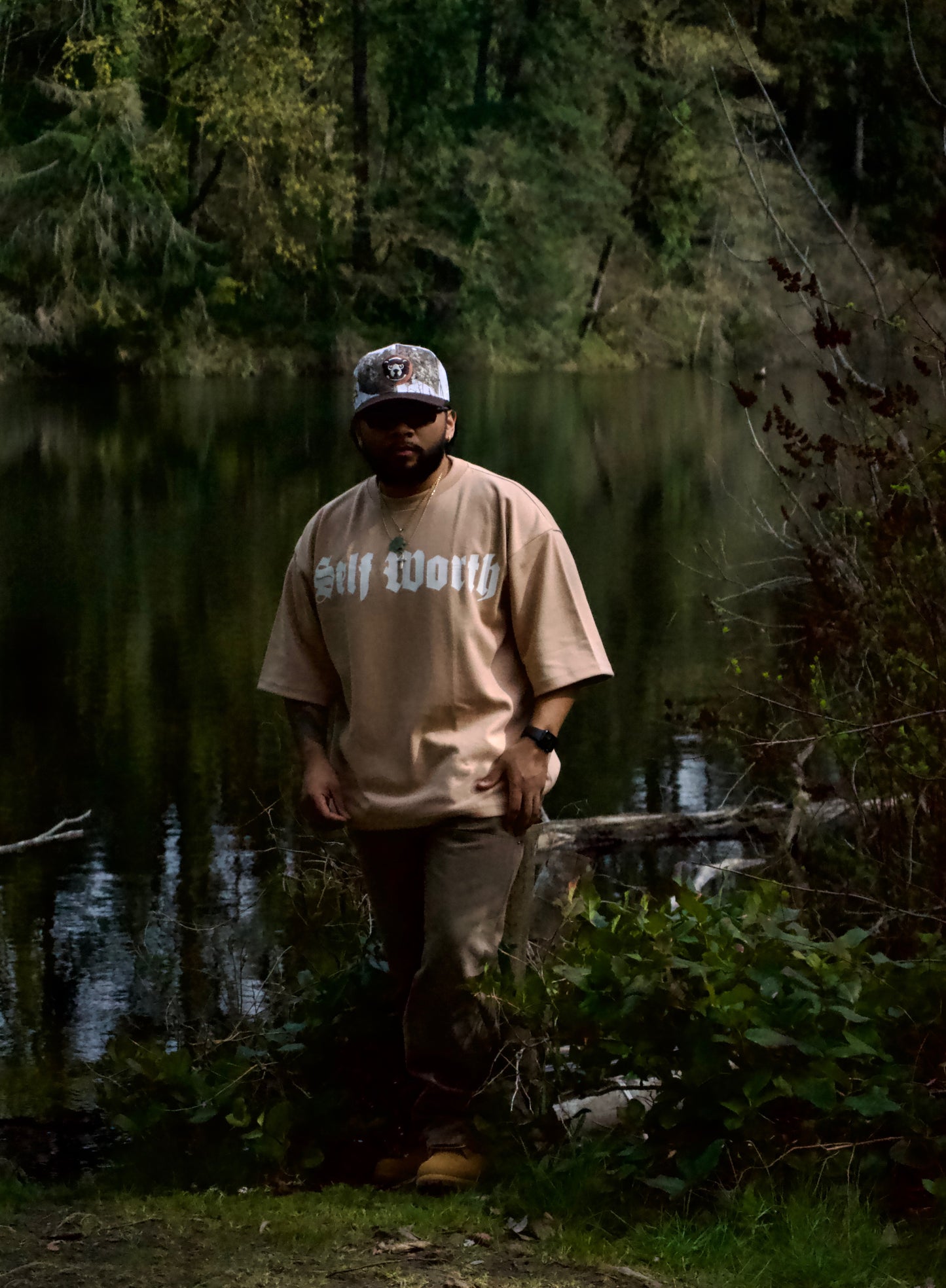 SELF WORTH TEE CAMEL