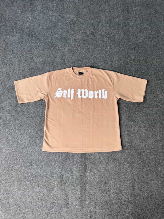 SELF WORTH TEE CAMEL
