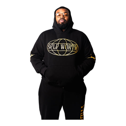 SELF WORTH HOODIE - BLACK